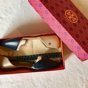 Tory Burch Viv D’Orsay flats 8.5 grey and navy